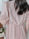 Veil Floral Dress 蝴蝶領口拼紗外層印花傘形連身裙/ DS9855