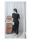 Patterned Lace Dress 格紋通花感修腰連身裙/ DS9861