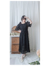 Patterned Lace Dress 格紋通花感修腰連身裙/ DS9861