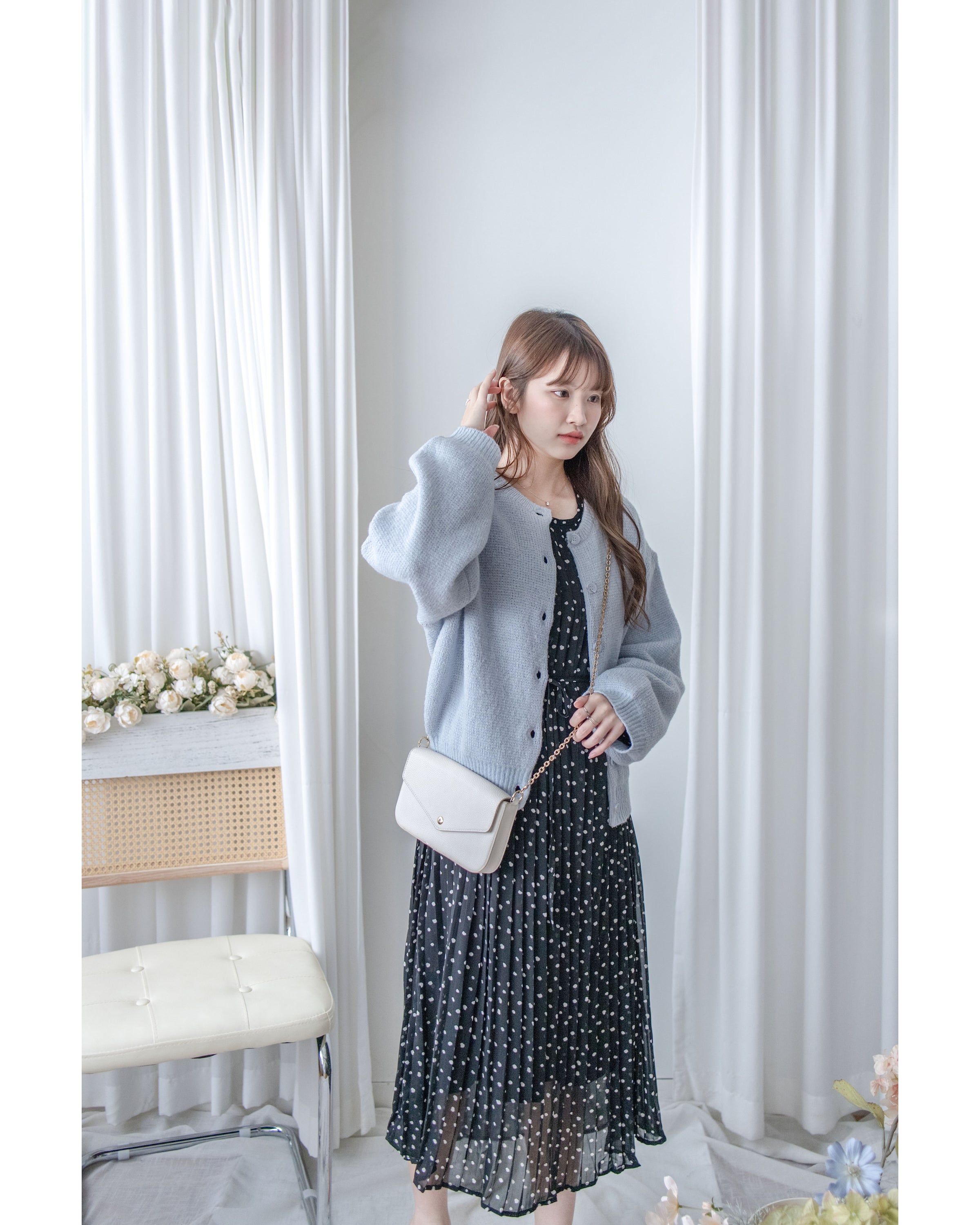 Mixed Knit Cardigan 綿綿顆粒感混毛針織外套或上衣/ CD8154