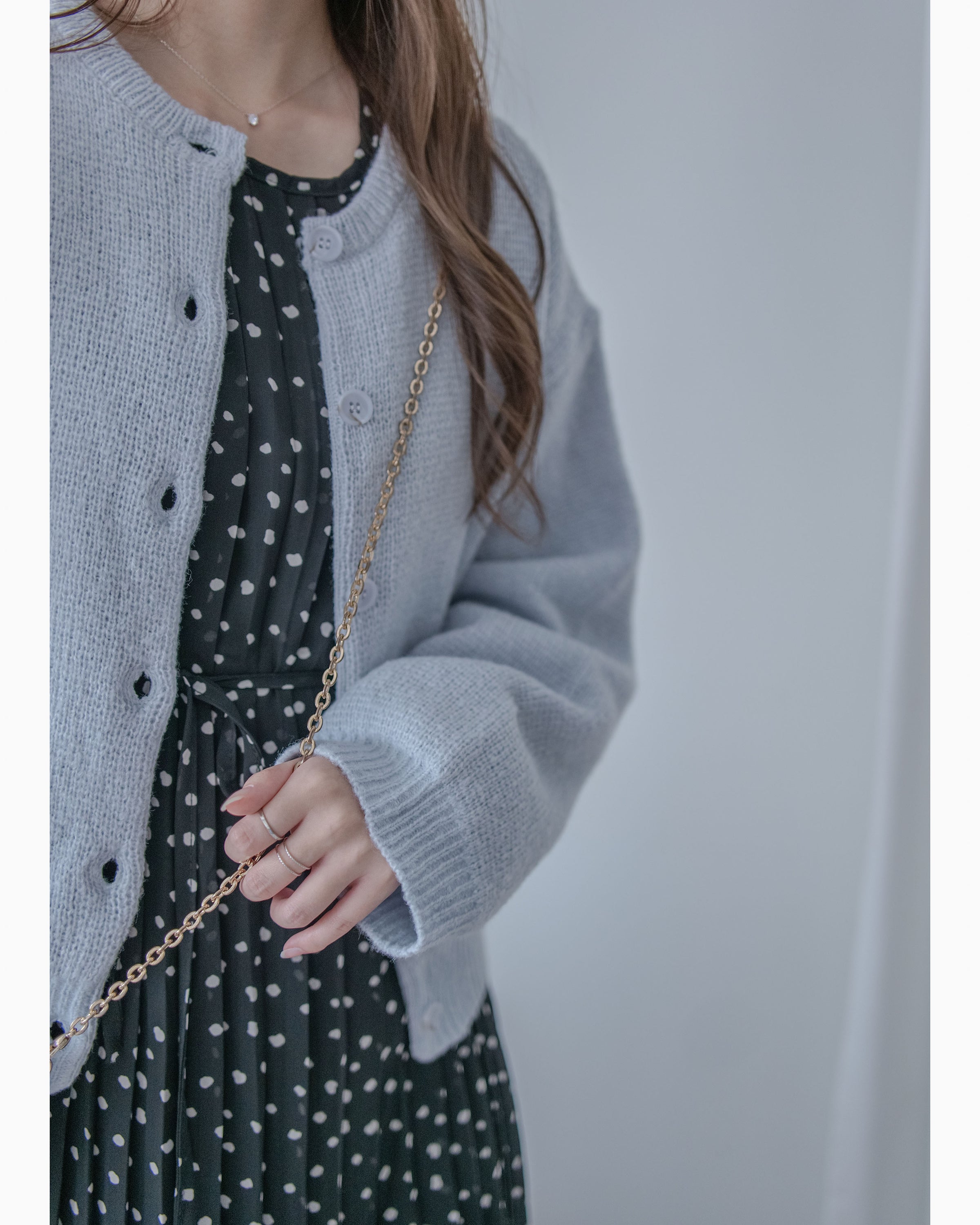 Mixed Knit Cardigan 綿綿顆粒感混毛針織外套或上衣/ CD8154