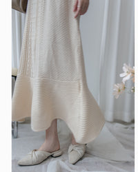 Knitted fishtail Dress 層次織紋舒適收腰傘形魚尾連身裙/ DS1047