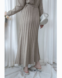 Wrap Dress 疊V領立體線條針織裙擺彈性連身裙/ DS1049