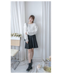 Pleated Skirt 顯瘦A形立體打褶口袋半裙 / SK8923