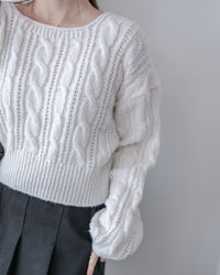 Ribbon Square Knit Top 前後兩穿蝴蝶裝飾針織上衣/ KT8191