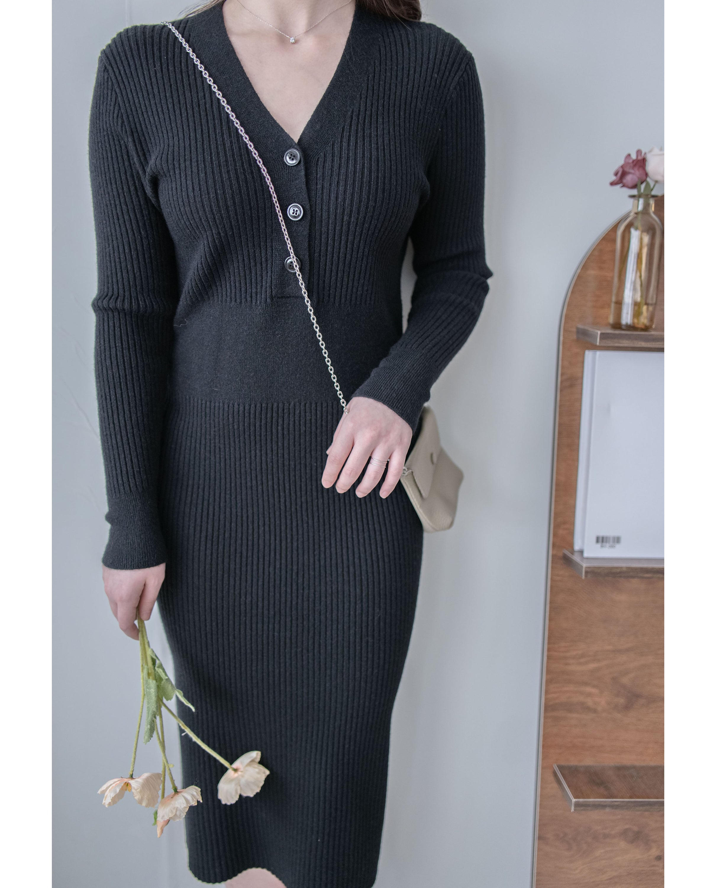 Sophie Dress 柔軟彈性羅紋針織打底裙 / DS1035