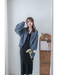 Mixed Knit Cardigan 綿綿顆粒感混毛針織外套或上衣/ CD8154