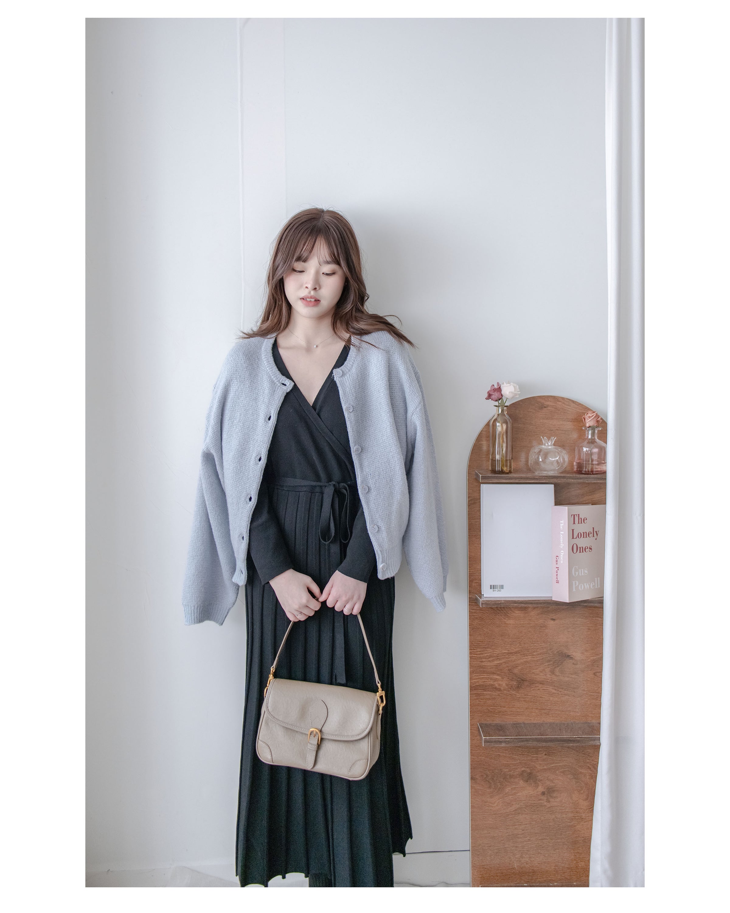 Mixed Knit Cardigan 綿綿顆粒感混毛針織外套或上衣/ CD8154