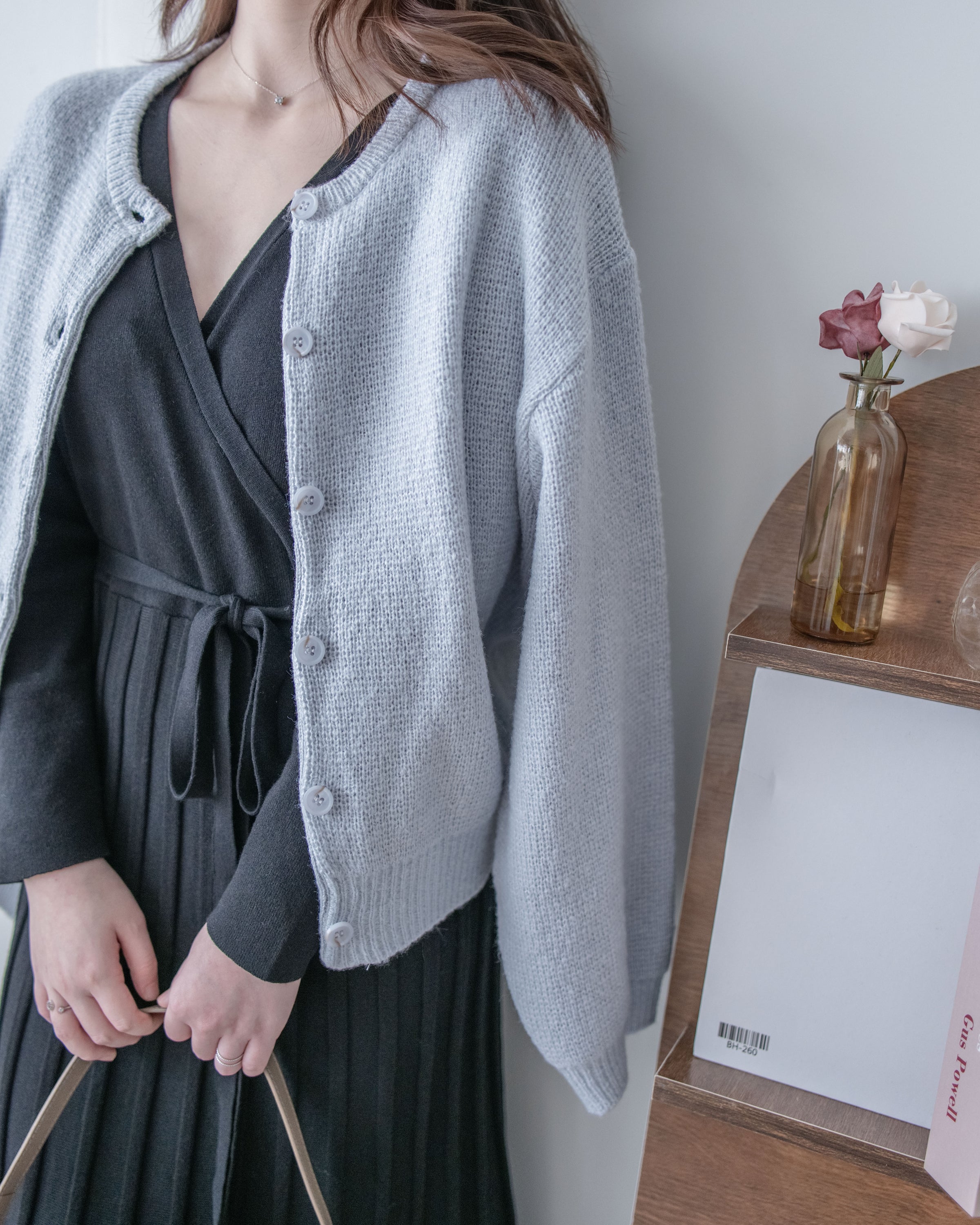 Mixed Knit Cardigan 綿綿顆粒感混毛針織外套或上衣/ CD8154
