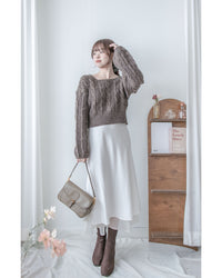 Ribbon Square Knit Top 前後兩穿蝴蝶裝飾針織上衣/ KT8191