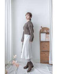 Ribbon Square Knit Top 前後兩穿蝴蝶裝飾針織上衣/ KT8191