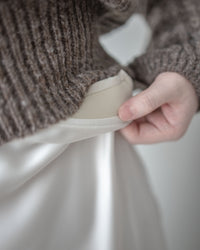 Champaign Skirt 香檳光澤拼紗彈性傘魚尾半裙 /SK8922