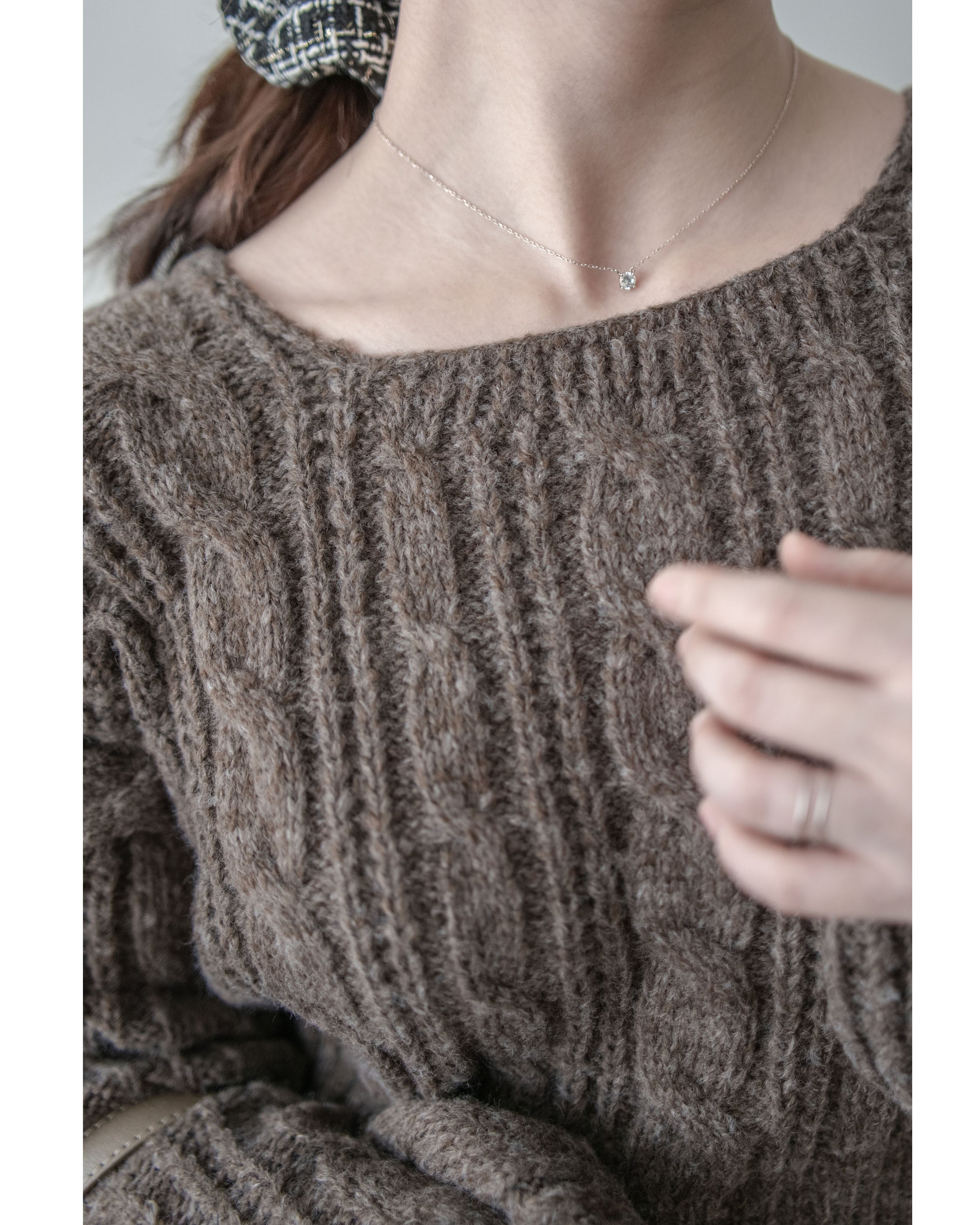Ribbon Square Knit Top 前後兩穿蝴蝶裝飾針織上衣/ KT8191