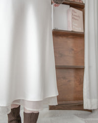 Champaign Skirt 香檳光澤拼紗彈性傘魚尾半裙 /SK8922