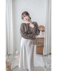 Ribbon Square Knit Top 前後兩穿蝴蝶裝飾針織上衣/ KT8191