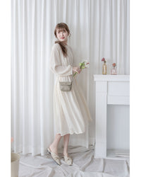 Alice Dress 雪紡飄逸圓領排釦連身裙/ DS1055 (pre-order 1月25截單)