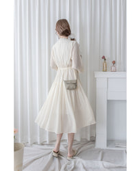 Alice Dress 雪紡飄逸圓領排釦連身裙/ DS1055 (pre-order 1月25截單)