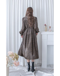 French Dress 法式碎石紋胸前皺褶裙 / DS1053