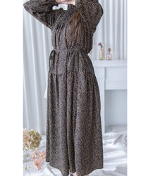 French Dress 法式碎石紋胸前皺褶裙 / DS1053