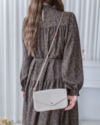 French Dress 法式碎石紋胸前皺褶裙 / DS1053