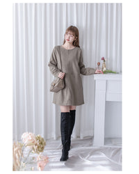 Charlotte Dress 內絨毛後置式雙口袋連身裙/ DS1056