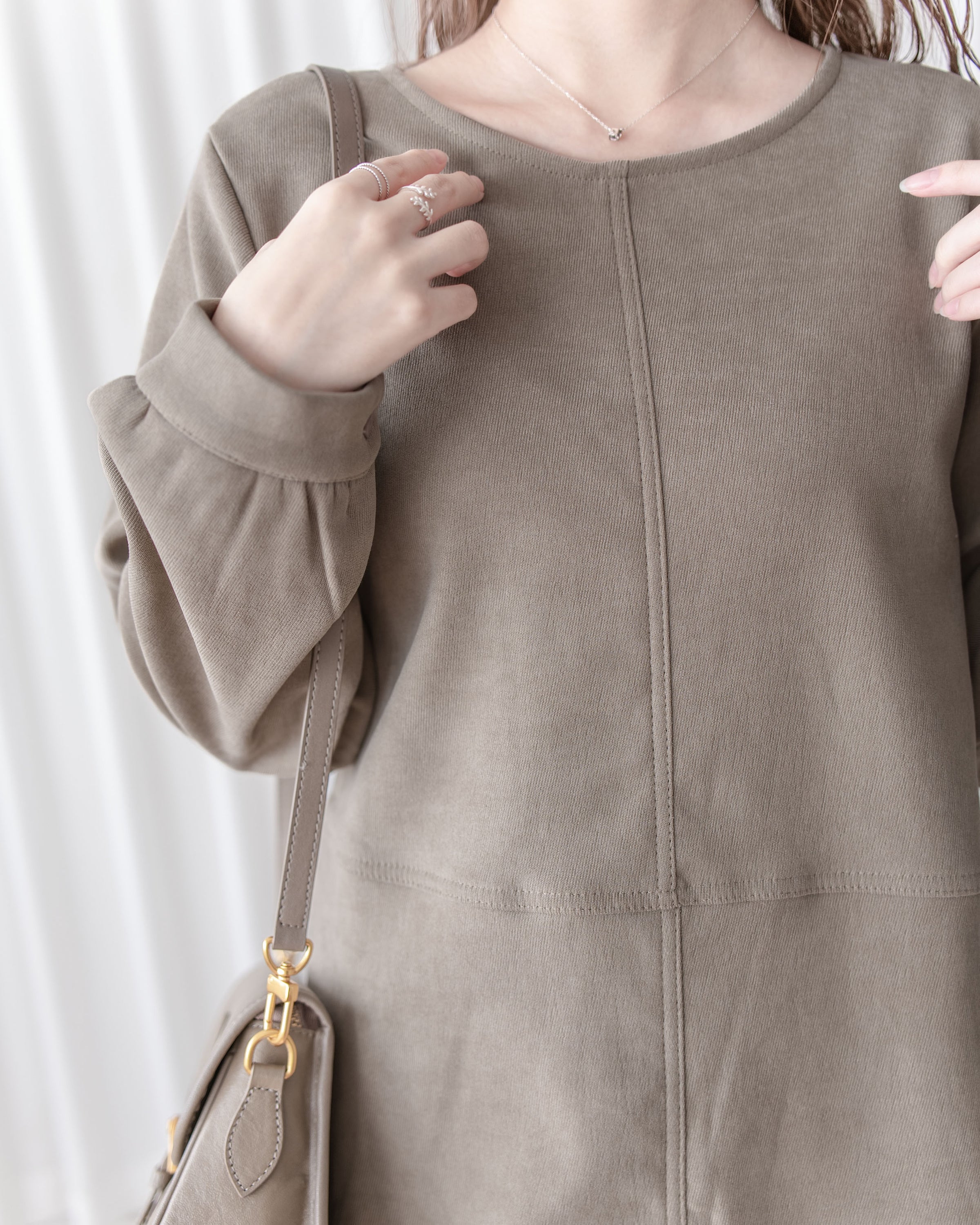 Charlotte Dress 內絨毛後置式雙口袋連身裙/ DS1056