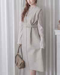 Vest Dress 立體中線車縫V領背心裙 / DS1054 (pre-order 1月25截單)