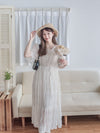 Patterned Lace Dress 格紋通花感修腰連身裙/ DS9861
