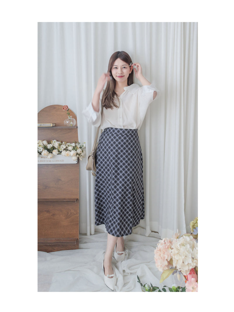 Ruffle Cotton Top 荷葉領口恤衫設計感棉上衣/ BU9095