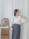 Ruffle Cotton Top 荷葉領口恤衫設計感棉上衣/ BU9095