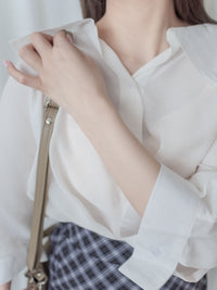 Ruffle Cotton Top 荷葉領口恤衫設計感棉上衣/ BU9095