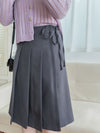 Ribbon Pleated Skirt 長度剛好腰身修身顯瘦百褶裙/ SK8876