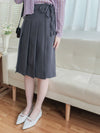 Ribbon Pleated Skirt 長度剛好腰身修身顯瘦百褶裙/ SK8876