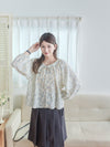 Salvia Blouse 藍色矢車菊立體點點上衣/ BU9099