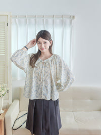 Salvia Blouse 藍色矢車菊立體點點上衣/ BU9099
