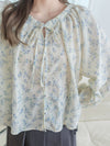 Salvia Blouse 藍色矢車菊立體點點上衣/ BU9099