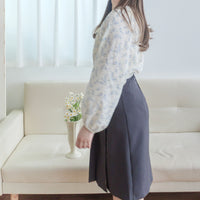 Ribbon Pleated Skirt 長度剛好腰身修身顯瘦百褶裙/ SK8876