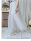 Veil Floral Dress 蝴蝶領口拼紗外層印花傘形連身裙/ DS9855