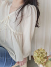 蝴蝶領口通花傘形衣身上衣/ BU9097 (ivory sold out)