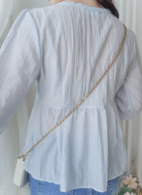 蝴蝶領口通花傘形衣身上衣/ BU9097 (ivory sold out)