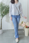 蝴蝶領口通花傘形衣身上衣/ BU9097 (ivory sold out)
