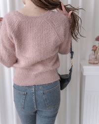 Square collar Mellow Top 顯鎖骨方領親膚針織上衣/ KT8192 (pre-order ivory/softpink 1月25截單)