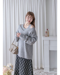 Vest Knit Set 軟糯毛絨背心上衣兩件式/ SE8103