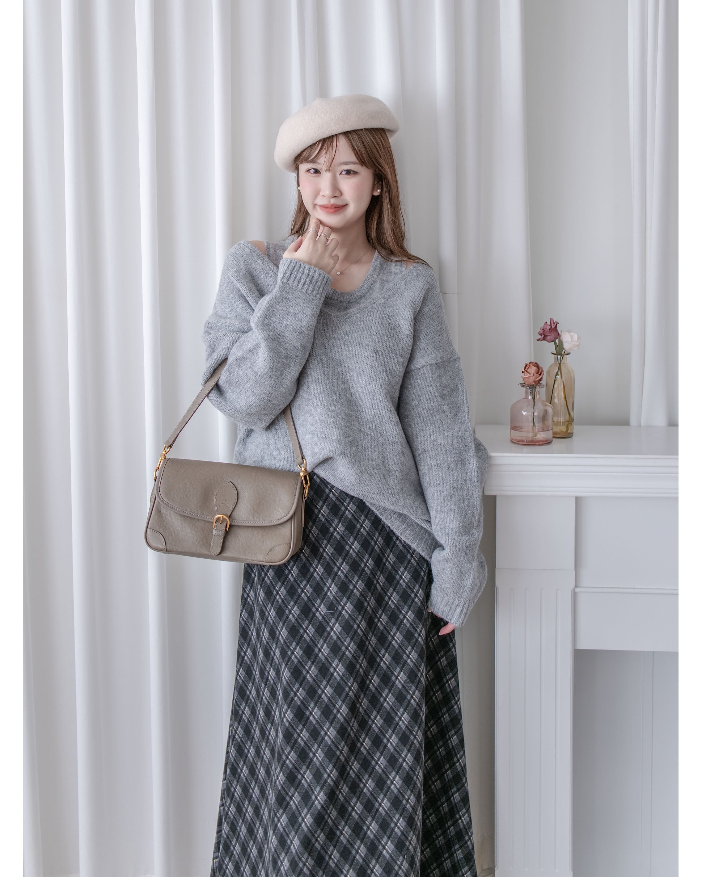 Vest Knit Set 軟糯毛絨背心上衣兩件式/ SE8103