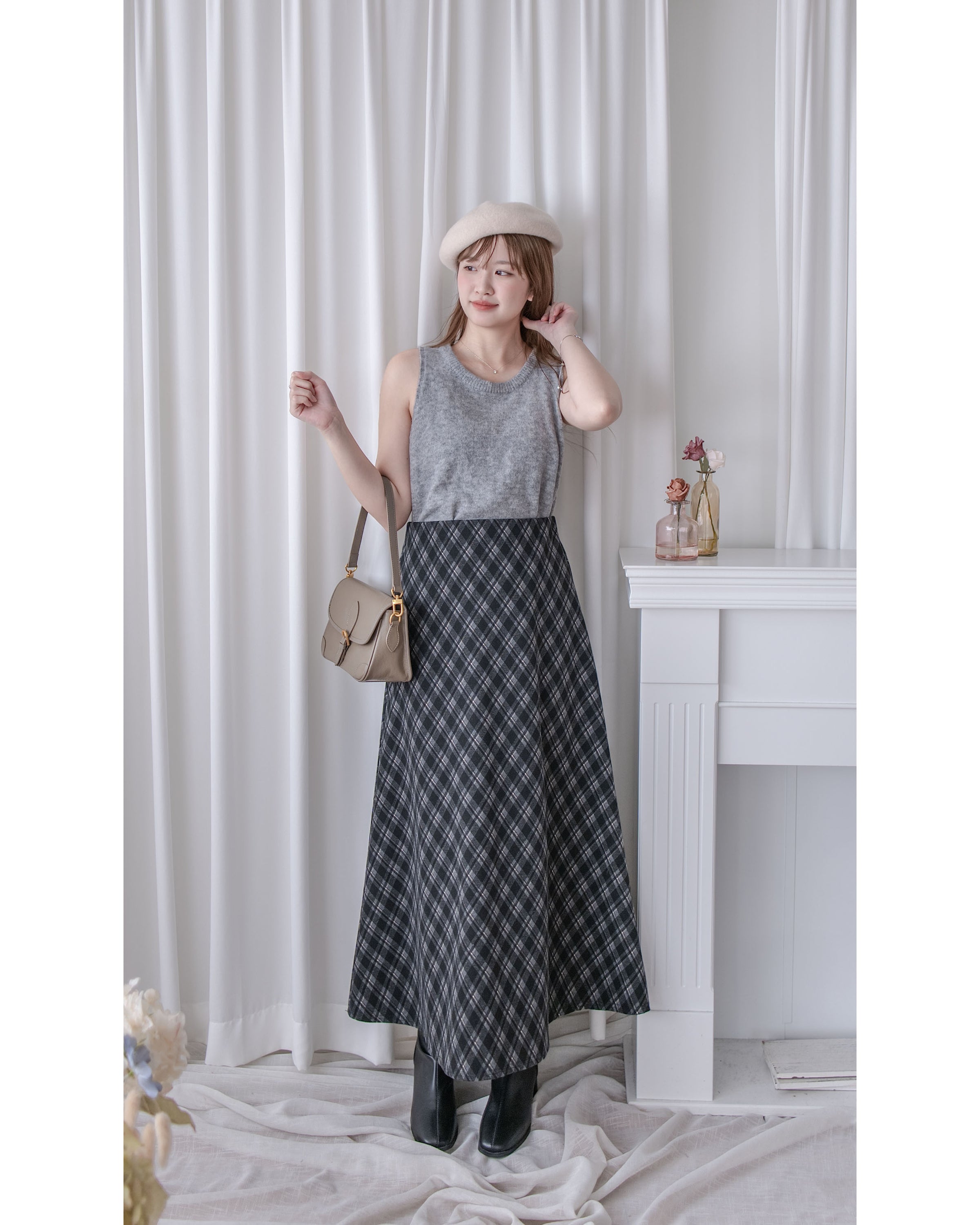 Vest Knit Set 軟糯毛絨背心上衣兩件式/ SE8103