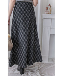 Rhombus Skirt 菱格紋隱形鬆緊帶A字裙/ SK8925 (pre-order Black 1月25截單)