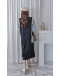 Spliced Dress 假兩件拼接條紋針織連衣裙 / DS1050