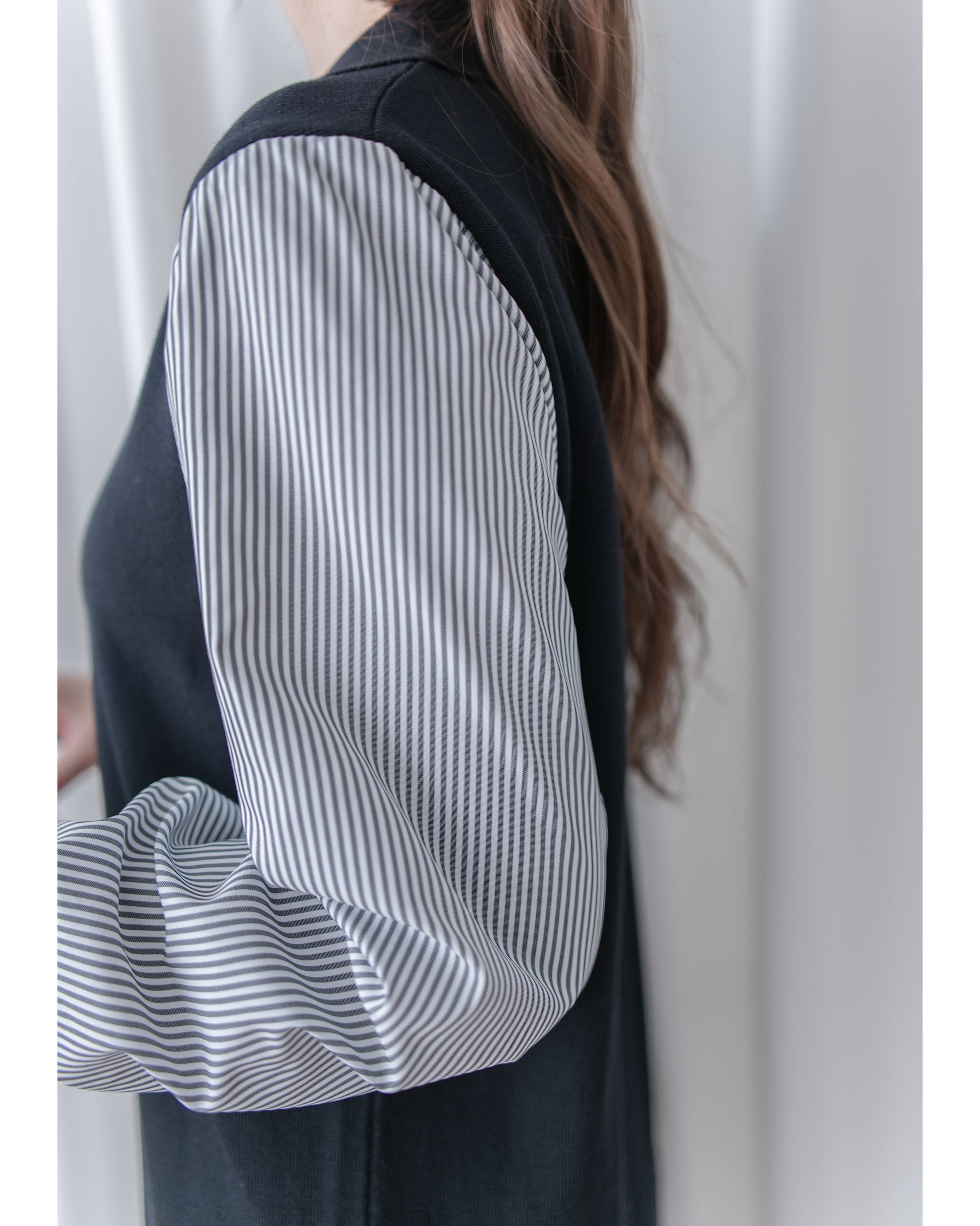 Spliced Dress 假兩件拼接條紋針織連衣裙 / DS1050