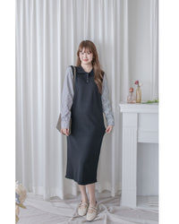 Spliced Dress 假兩件拼接條紋針織連衣裙 / DS1050
