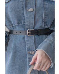 Denim Blouse 水洗牛仔一物兩用上衣（附送腰帶）/ BU9128